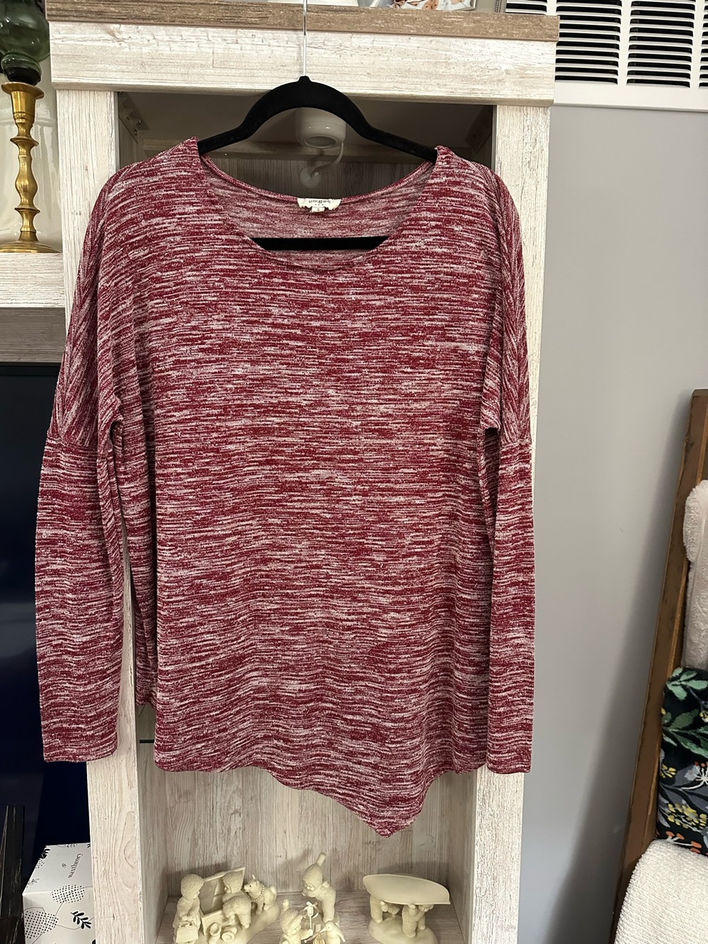 Umgee Marled Burgundy Long Sleeve Tee